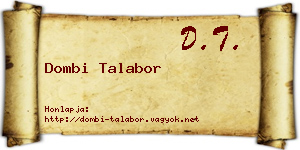 Dombi Talabor névjegykártya